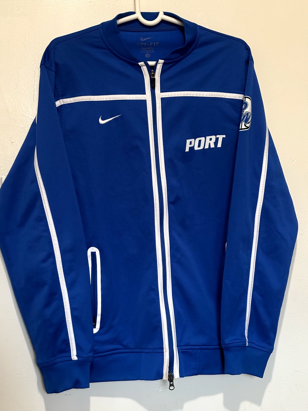 Nike Men’s Royal Blue Full-Zip PORT Track Jacket with White Trim